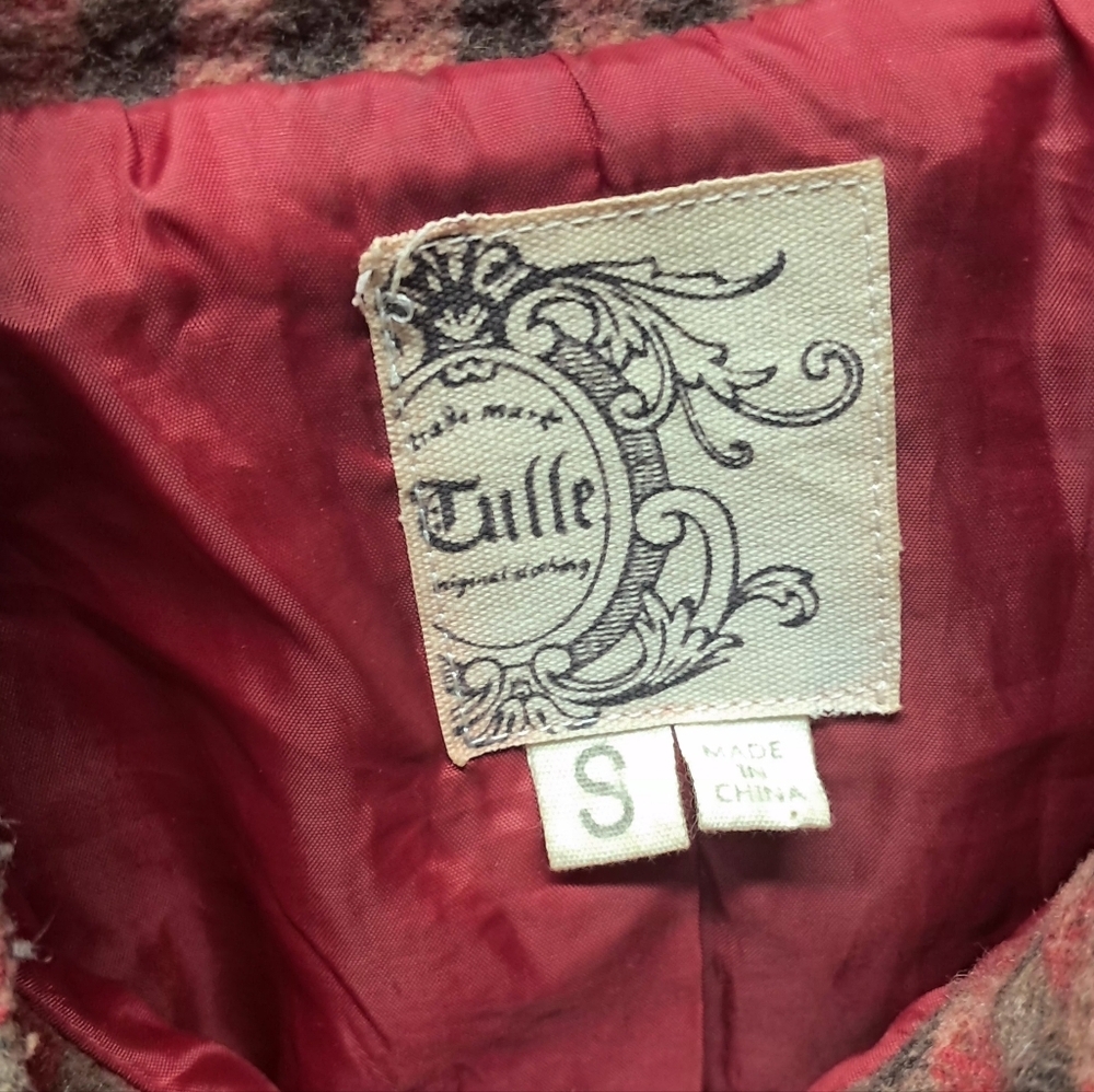Tulle Wool Blend Jacket Size S - Picture 3 of 5